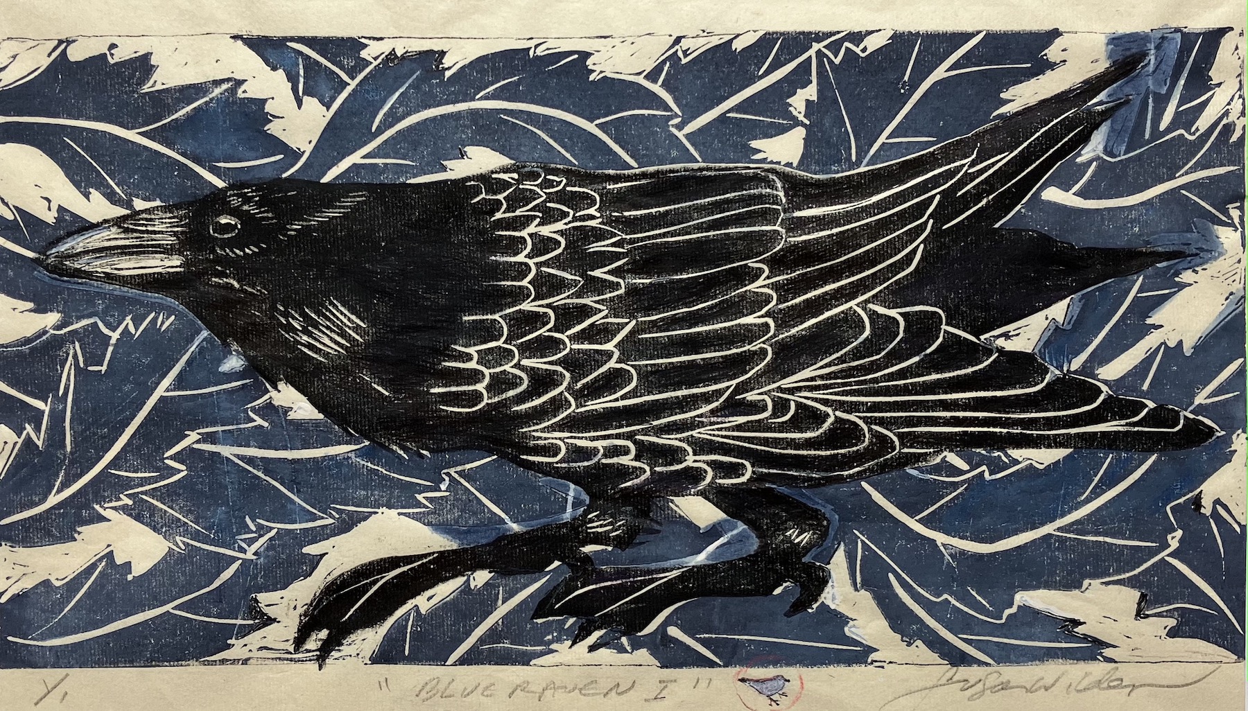 Crow Raven Scratchboard Art Original 